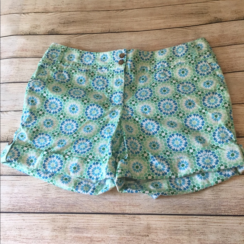 Lands End Geometric Print Shorts Size 14